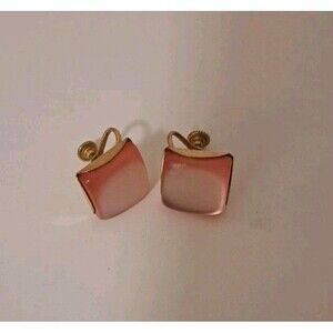 Vintage Pink Moonglo Screwback Earrings